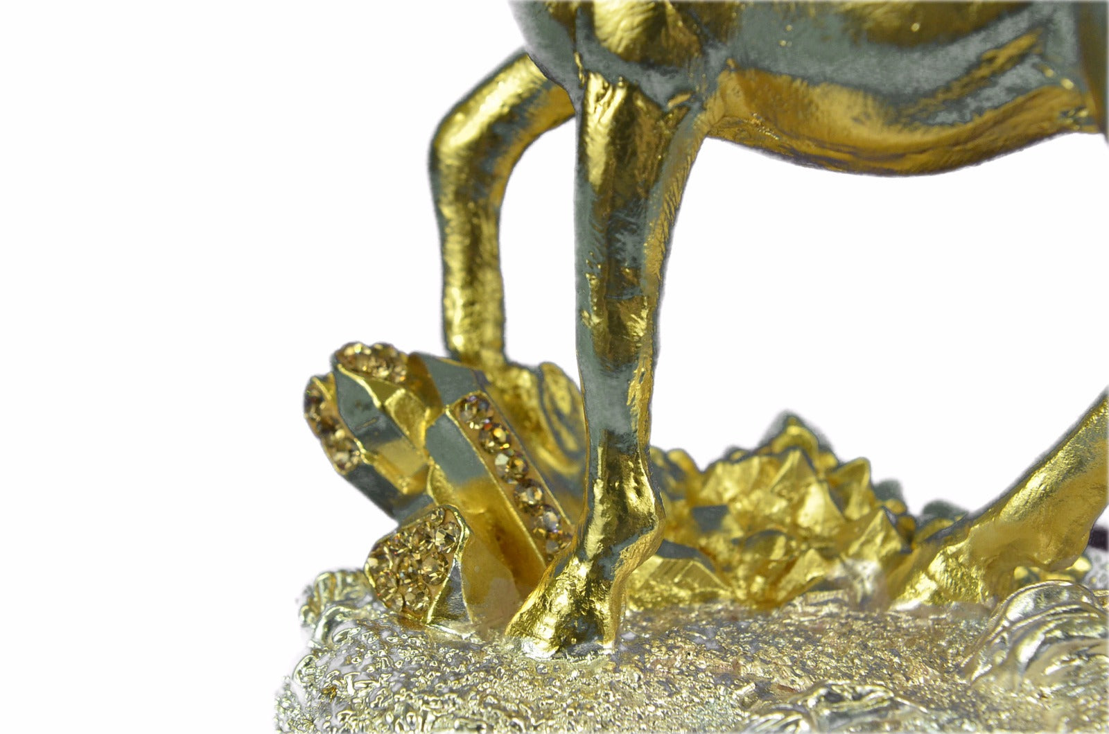 14K Gold Plated Wide Standing Horse Sculpture Bronze Statue Figurine Gift