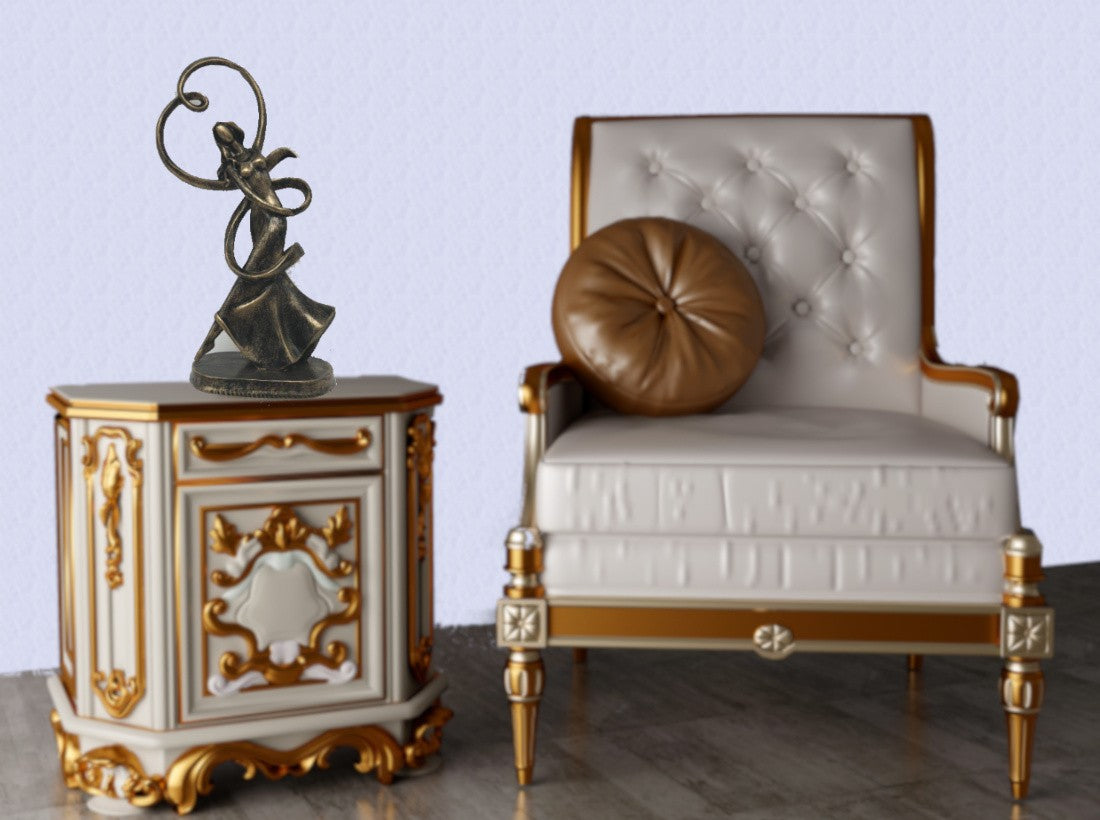 Abstract Modern Art Mid Century Bronze effect Dancer Dance Statue