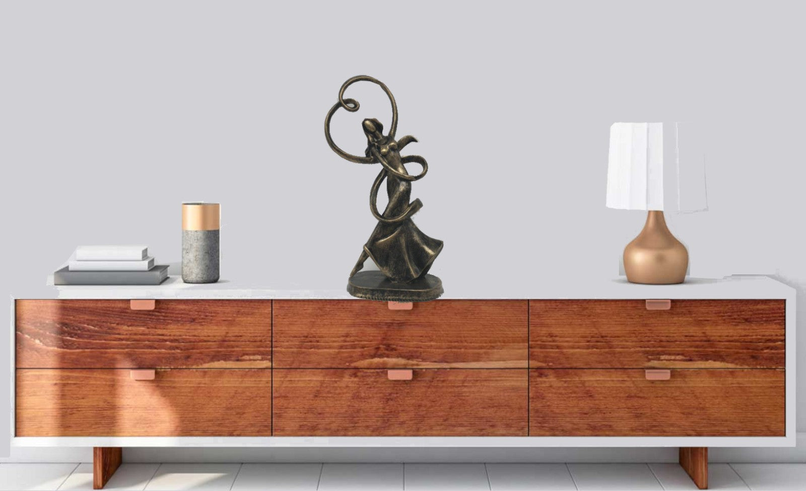 Abstract Modern Art Mid Century Bronze effect Dancer Dance Statue