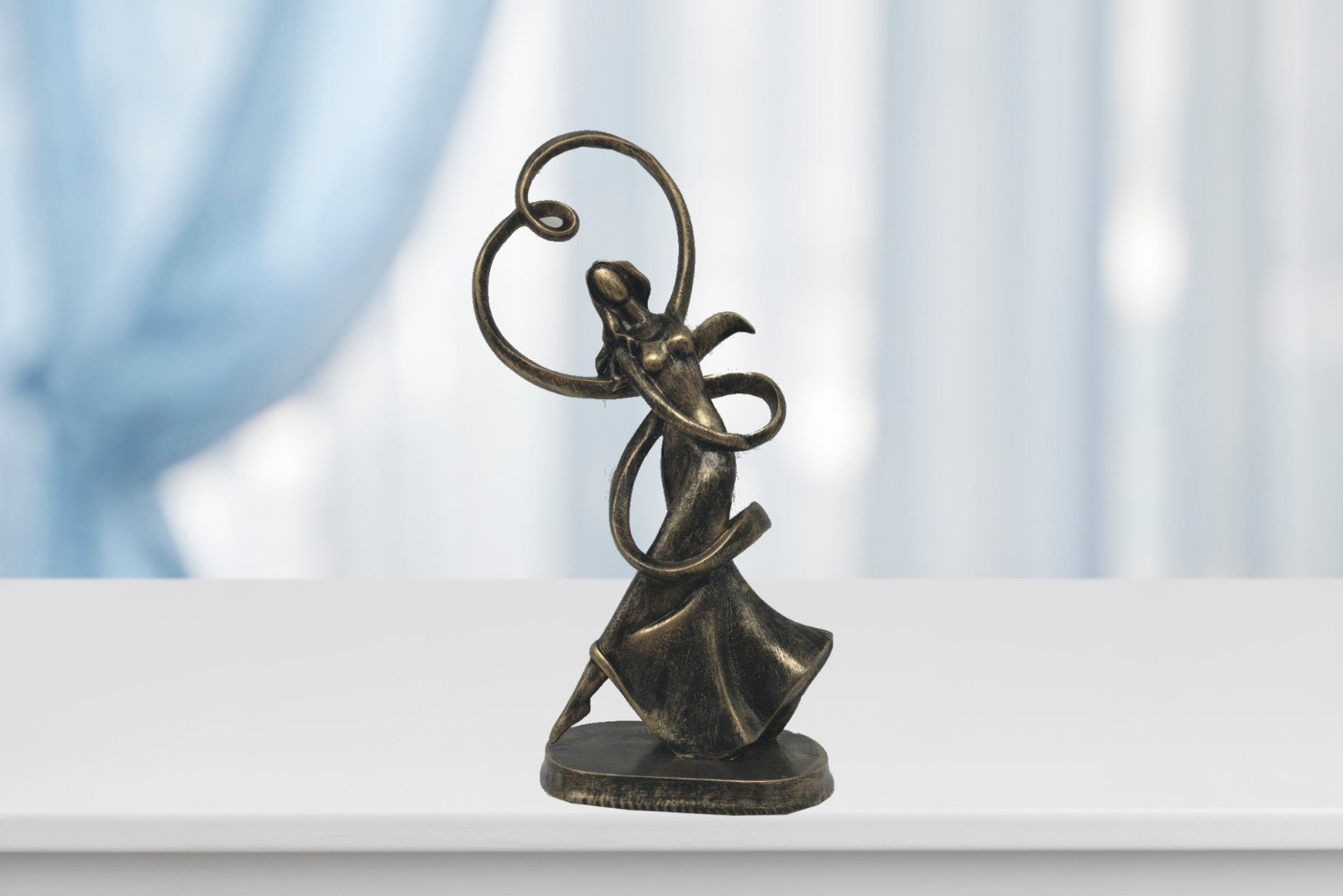 Abstract Modern Art Mid Century Bronze effect Dancer Dance Statue