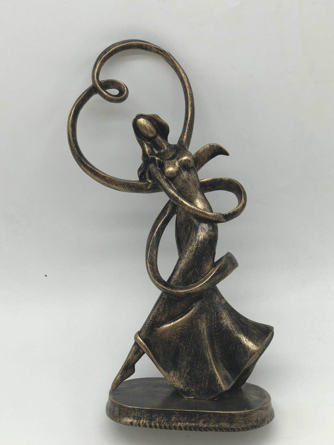 Abstract Modern Art Mid Century Bronze effect Dancer Dance Statue
