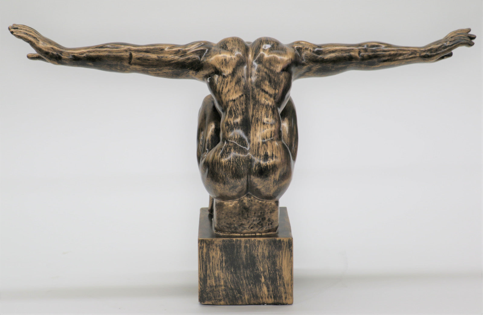 Male Nude Diver Yoga Praying Man Bronze Statue Sculpture Figurine Art Cold Cast