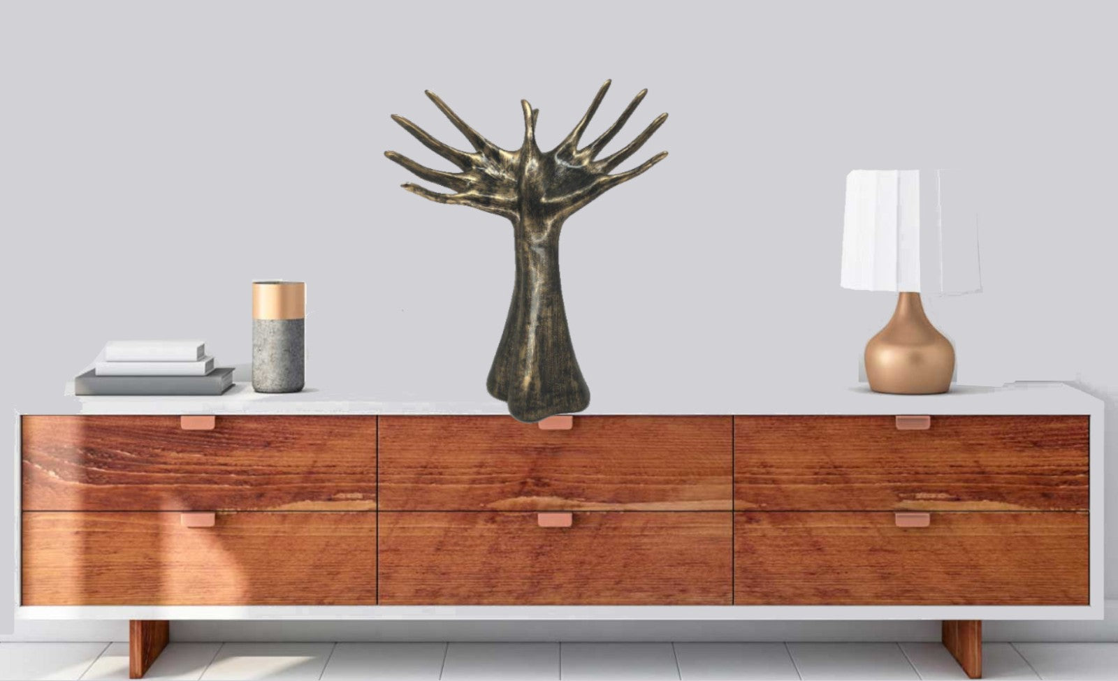 Two Hand Joining Abstract Modern Art Bronze Effect Sculpture Figurine Figure