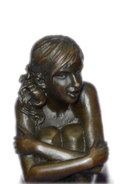 Handcrafted Detaile Nude Lady/Girl/Woman/Female Shy Girl Bronze Sculpture Statue