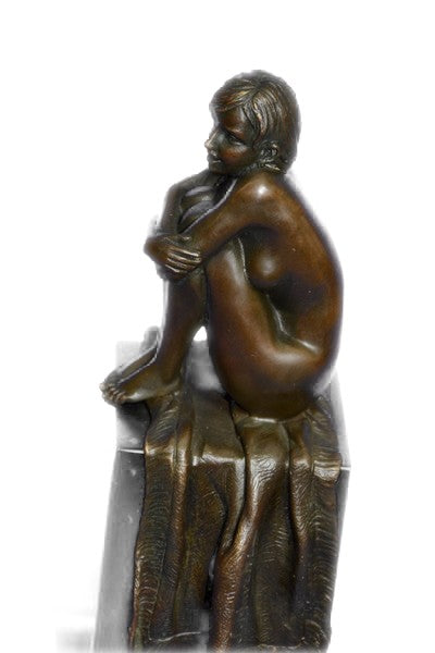 Handcrafted Detaile Nude Lady/Girl/Woman/Female Shy Girl Bronze Sculpture Statue