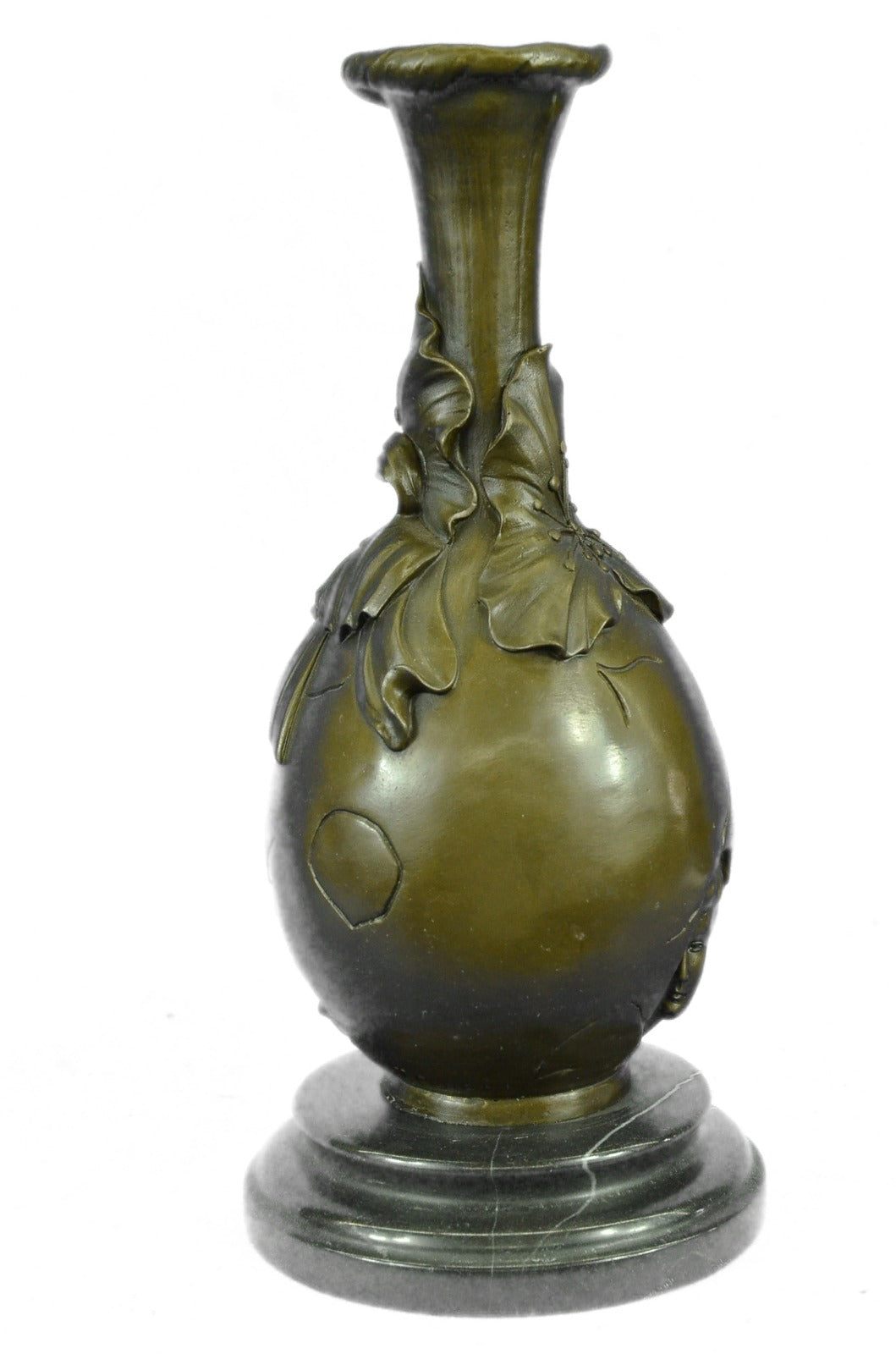 Handcrafted bronze sculpture SALE Floral Face Pretty Nouveau Art Callot Signed