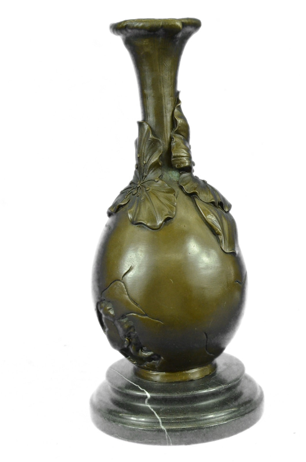 Handcrafted bronze sculpture SALE Floral Face Pretty Nouveau Art Callot Signed