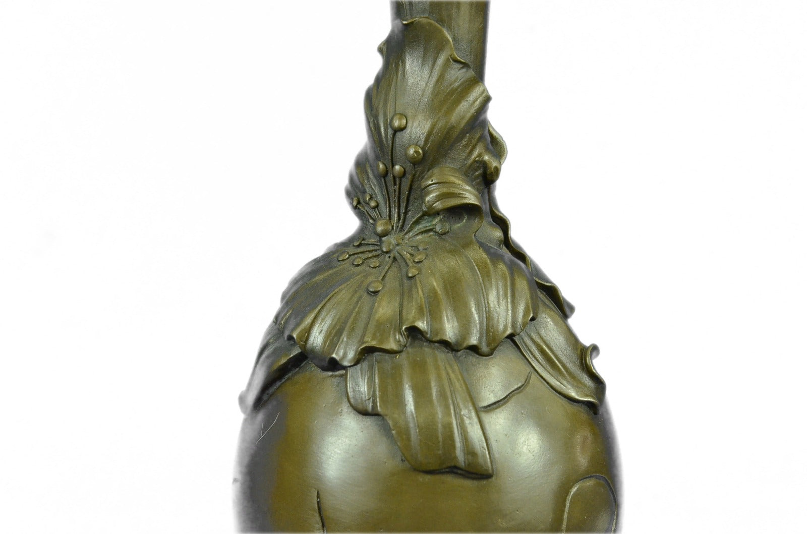 Handcrafted bronze sculpture SALE Floral Face Pretty Nouveau Art Callot Signed