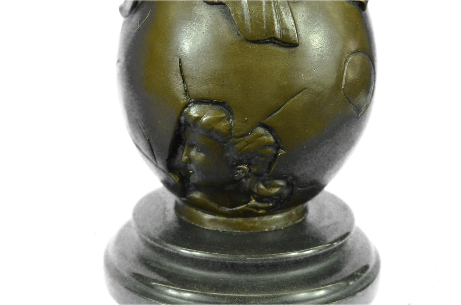 Handcrafted bronze sculpture SALE Floral Face Pretty Nouveau Art Callot Signed