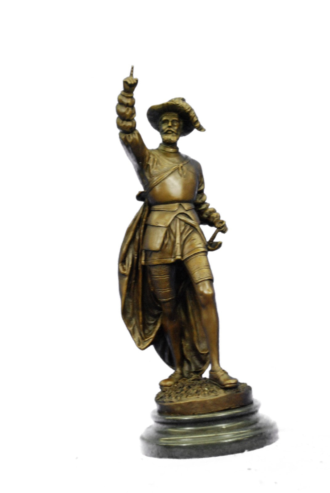 Vasco Balboa Spanish Spain Memorabilia Bronze Sculpture Marble Base Figurine