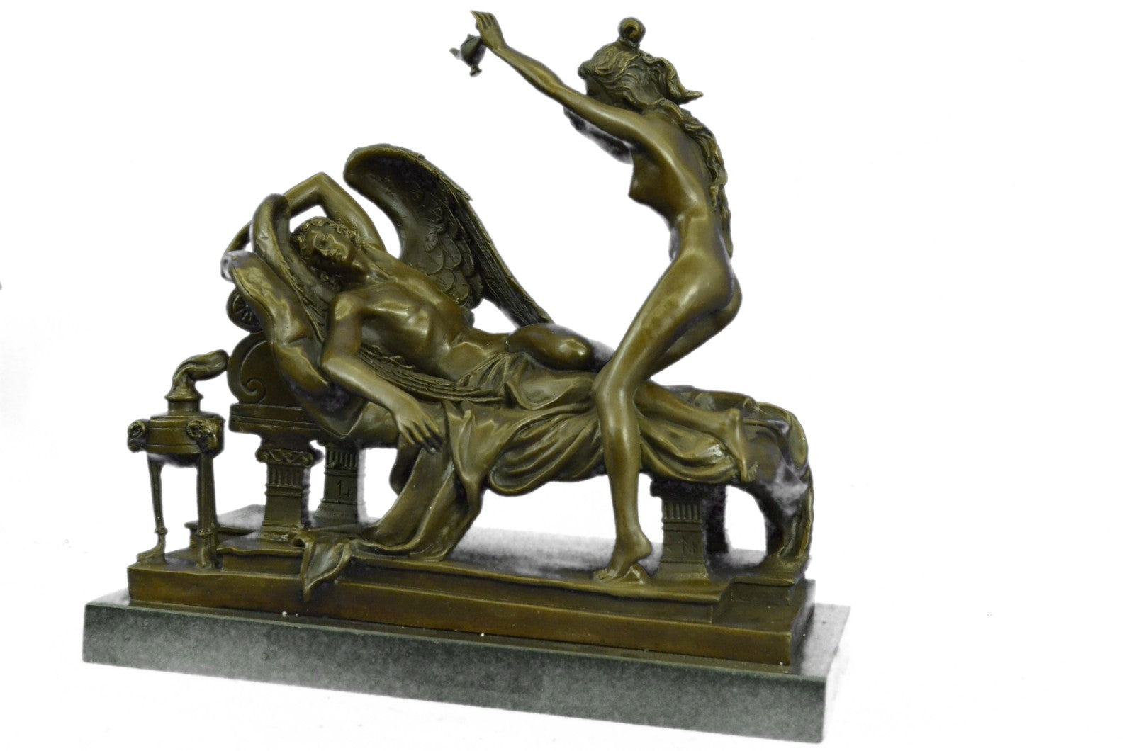 Nude Sexy Male Angel Statue Collectible Erotic Naked Man Winged Sleeping Beauty