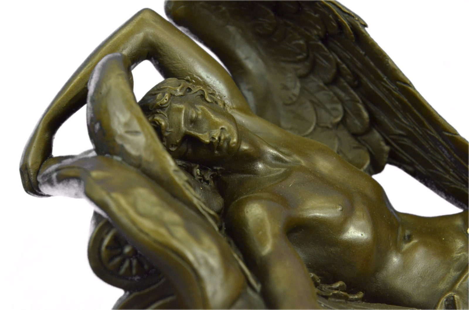 Nude Sexy Male Angel Statue Collectible Erotic Naked Man Winged Sleeping Beauty