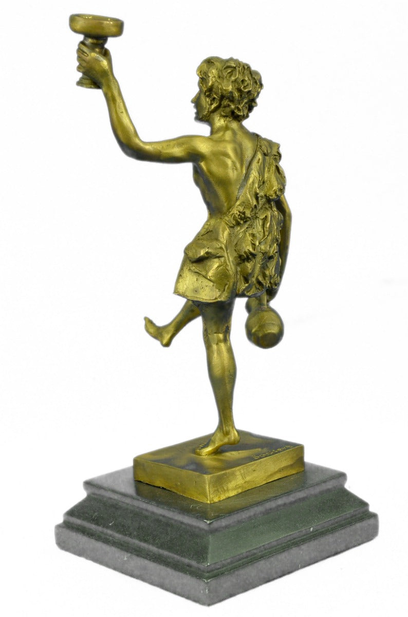 Handcrafted bronze sculpture SALE Wine Boy Bacchus Dionysus Male Nude Sensual