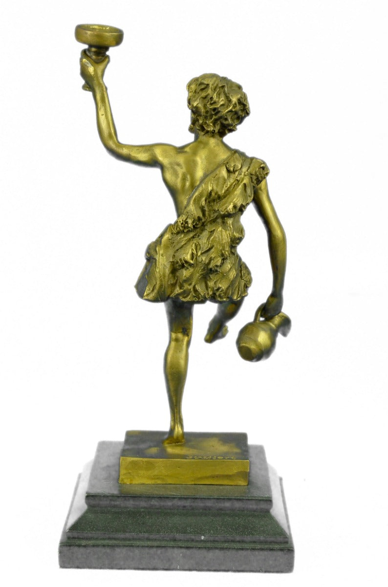 Handcrafted bronze sculpture SALE Wine Boy Bacchus Dionysus Male Nude Sensual
