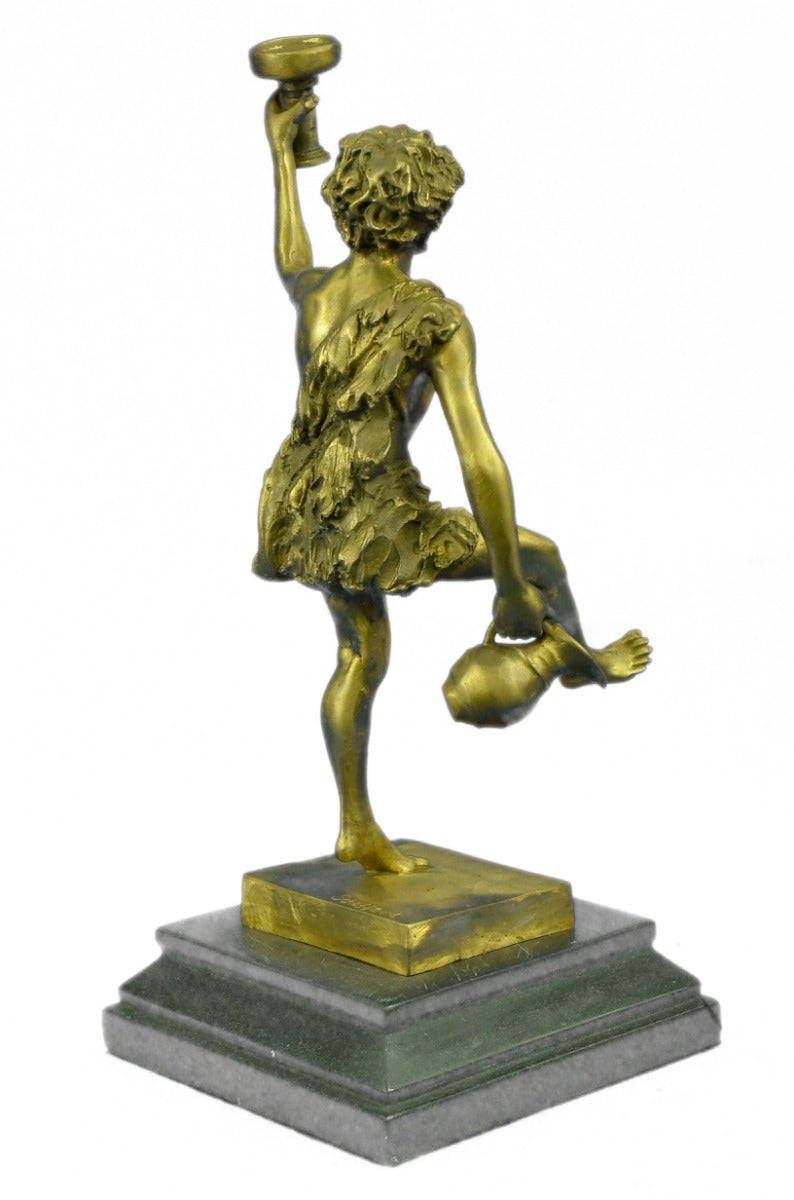 Handcrafted bronze sculpture SALE Wine Boy Bacchus Dionysus Male Nude Sensual