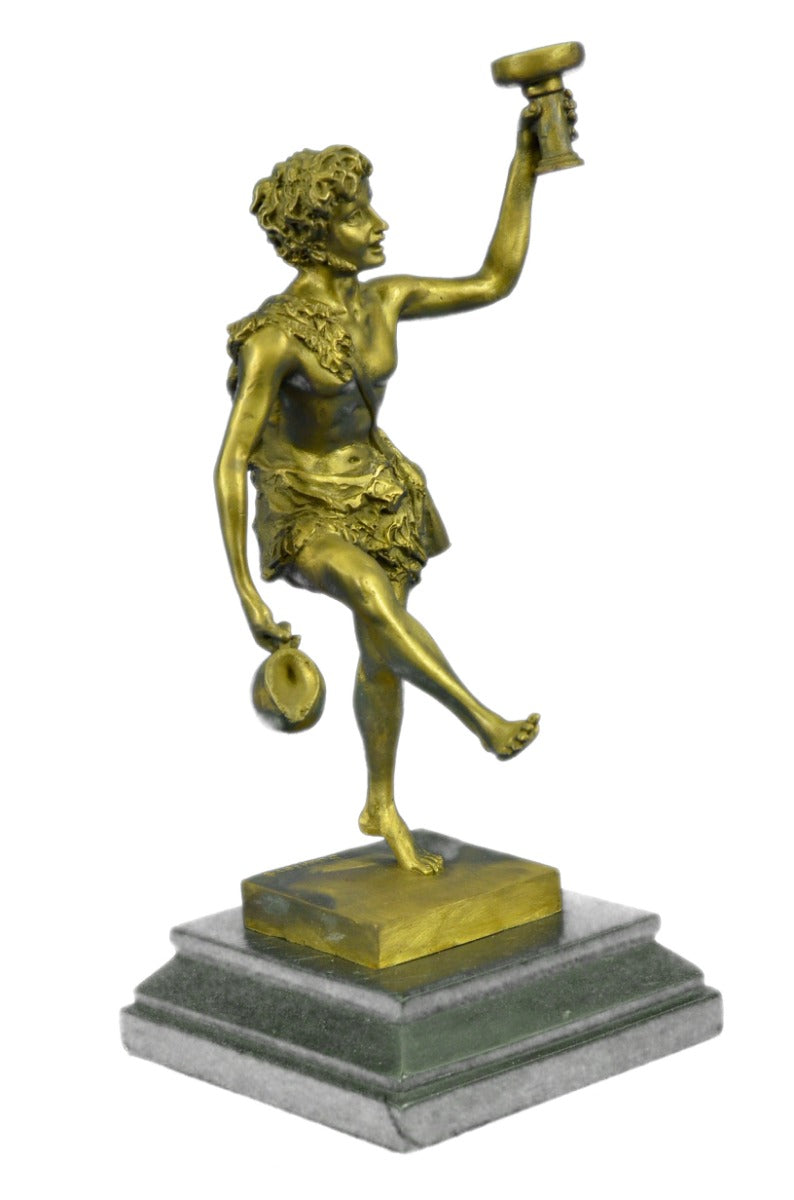Handcrafted bronze sculpture SALE Wine Boy Bacchus Dionysus Male Nude Sensual