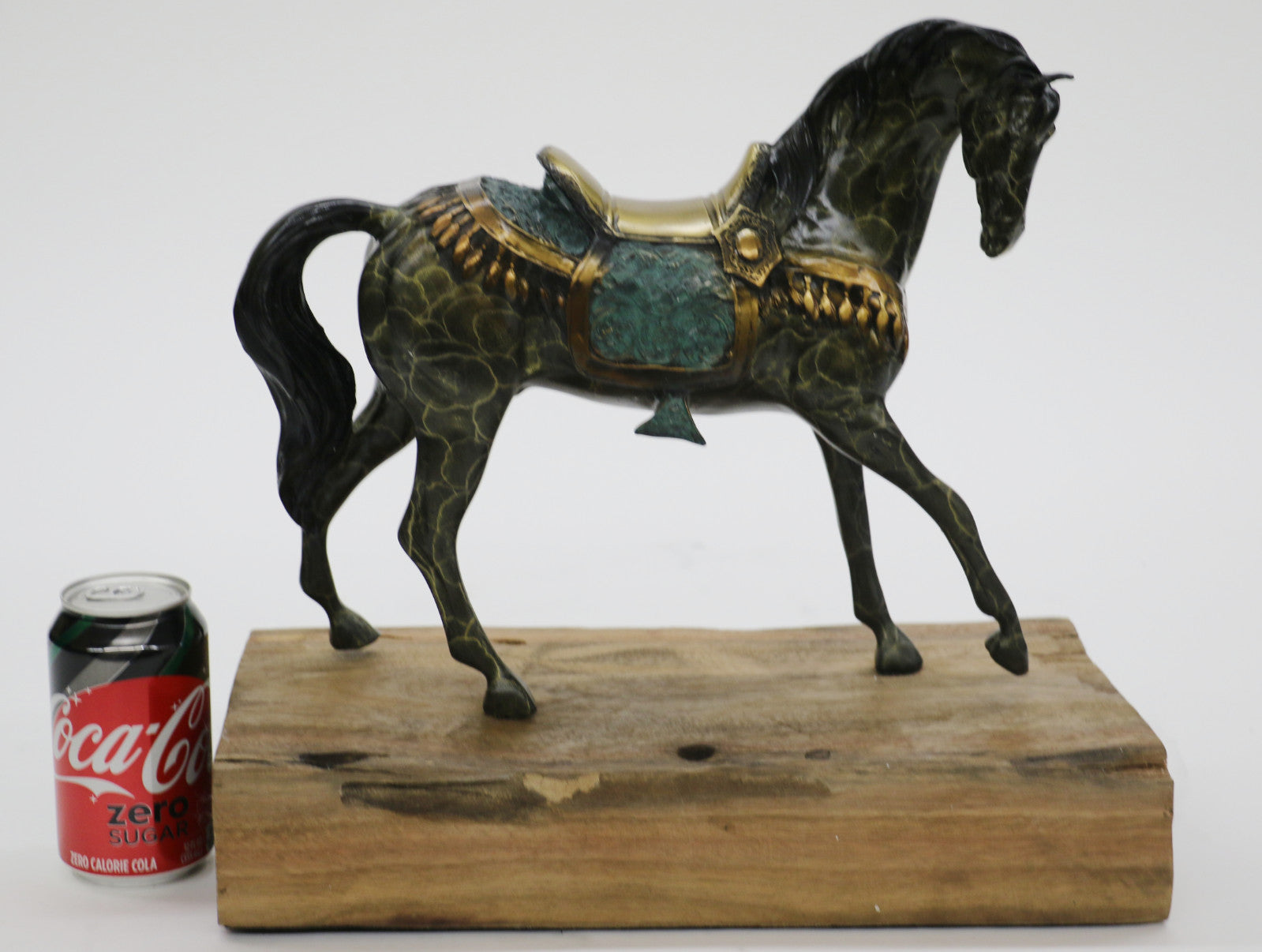 Miguel Lopez Bronze Sculpture of Horse with saddle Brown patina Beautiful Artwork
