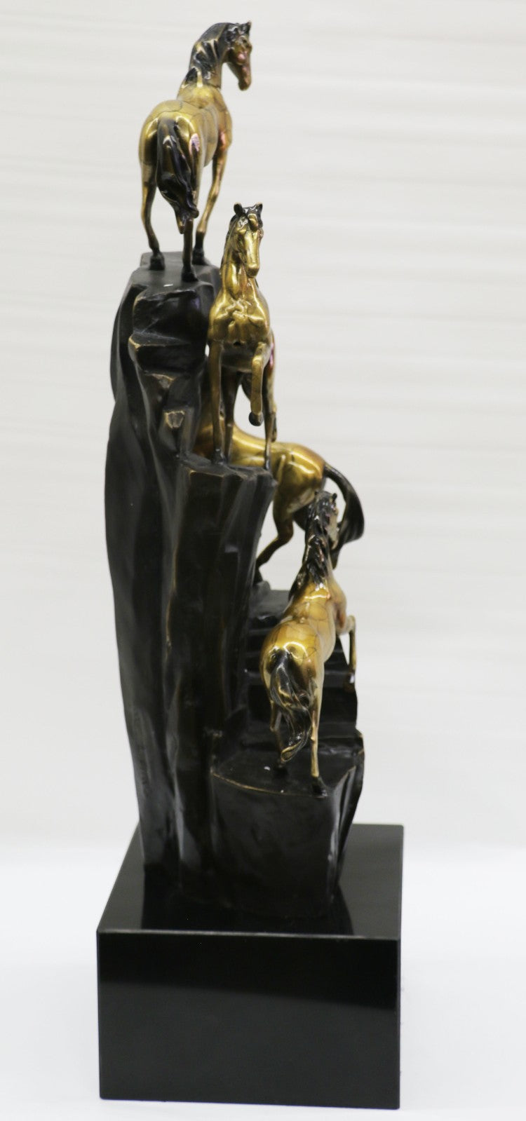 Art Deco Western Memorabilia Horses on The Hill Bronze Sculpture Home Decor