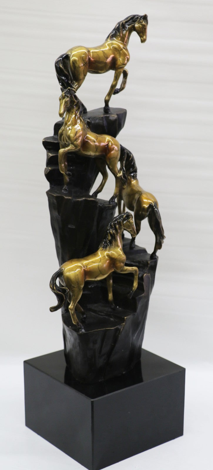 Art Deco Western Memorabilia Horses on The Hill Bronze Sculpture Home Decor