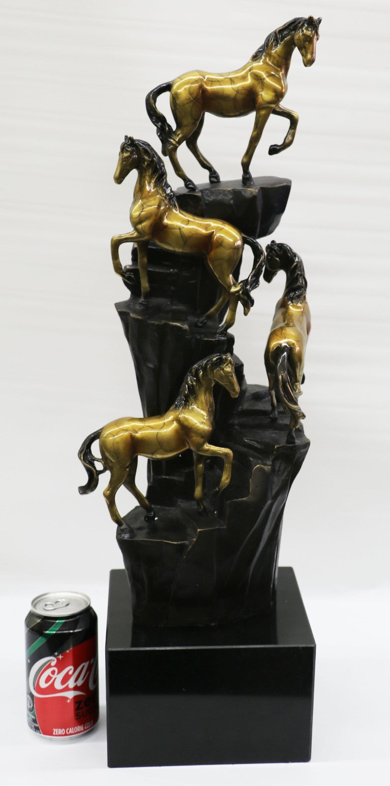 Art Deco Western Memorabilia Horses on The Hill Bronze Sculpture Home Decor