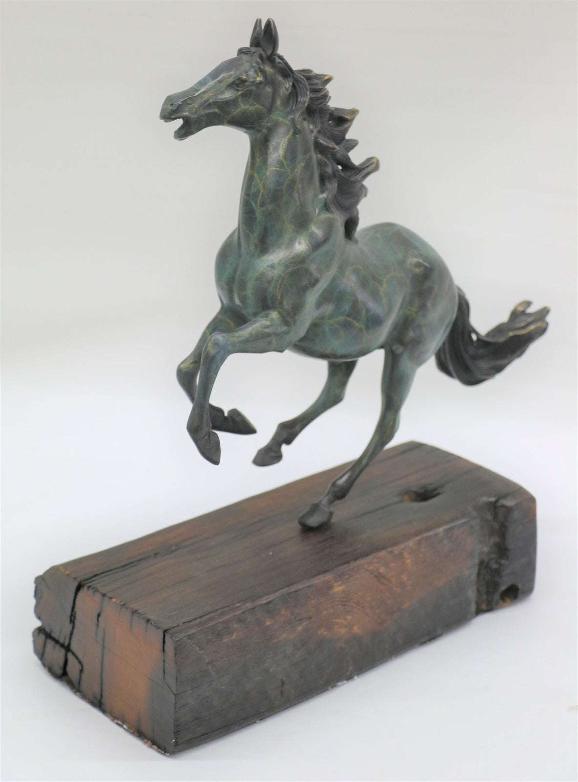 Thoroughbred Rearing Horse Trainer Equestrian Farm Art Deco Bronze Statue Gift