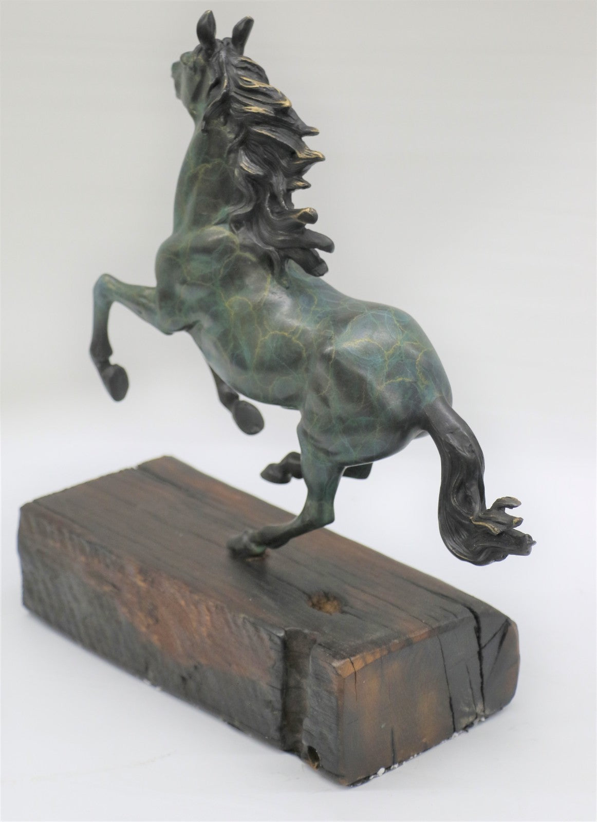 Thoroughbred Rearing Horse Trainer Equestrian Farm Art Deco Bronze Statue Gift