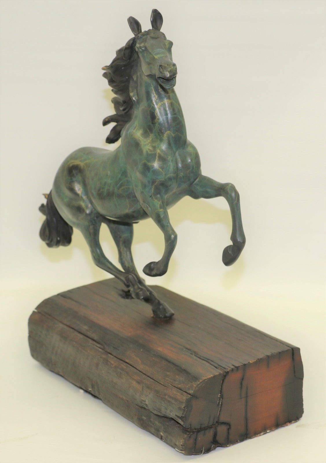 Thoroughbred Rearing Horse Trainer Equestrian Farm Art Deco Bronze Statue Gift