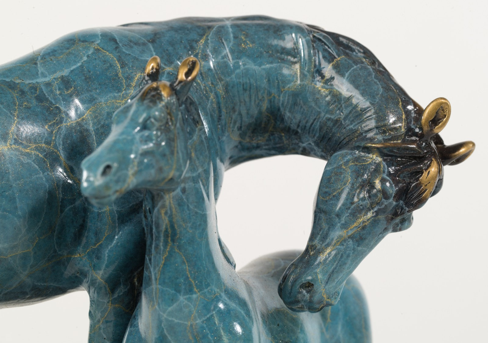 Horse Lover Foal Mother Barn Farm Ranch Art Bronze Marble Statue Trainer Gift