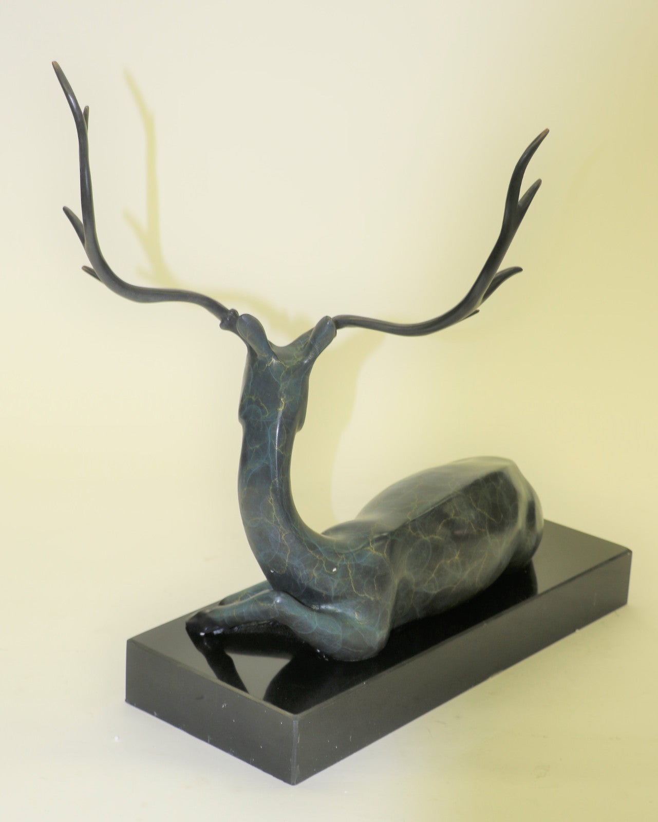 Real Bronze Statue on Marble Deer Stag Buck Award Hunter Trophy GIFT Sculpture