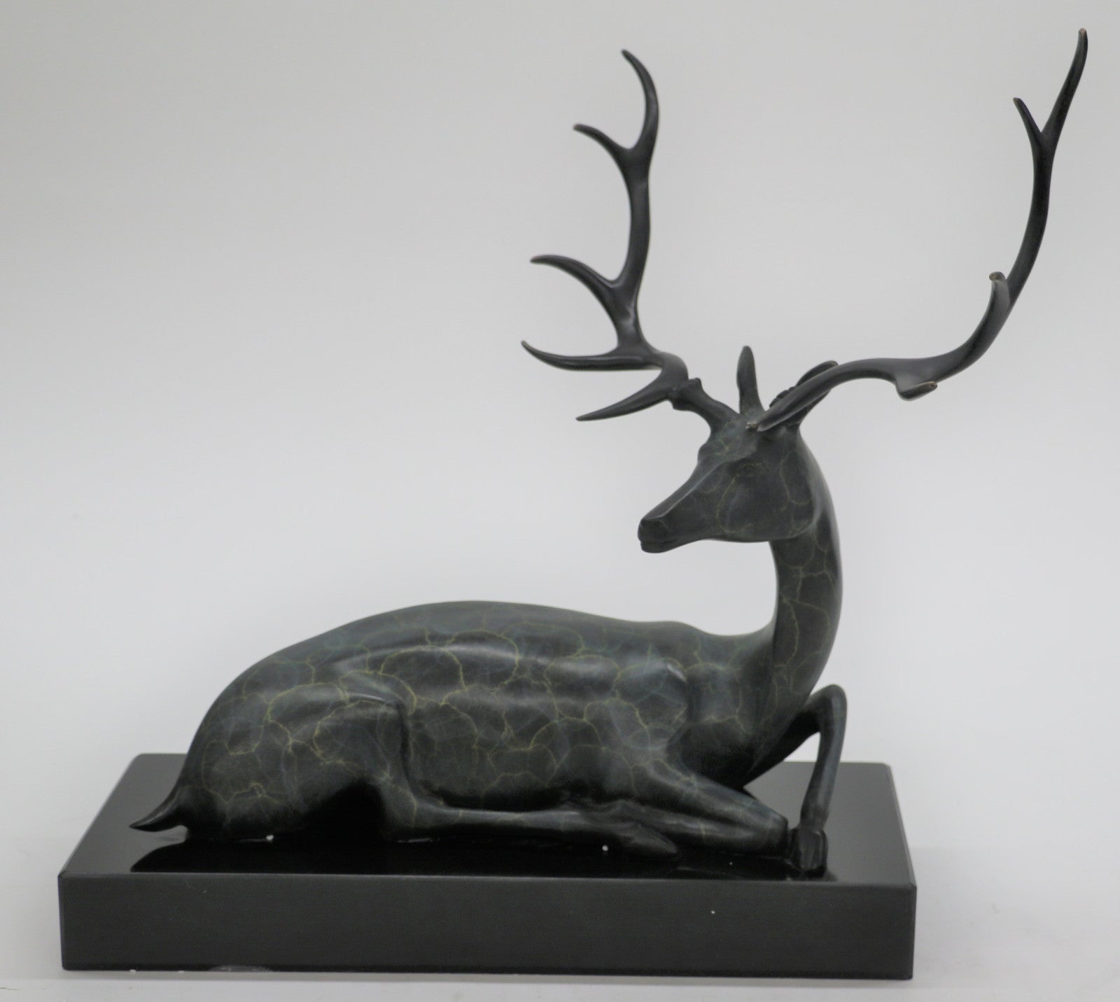 Real Bronze Statue on Marble Deer Stag Buck Award Hunter Trophy GIFT Sculpture
