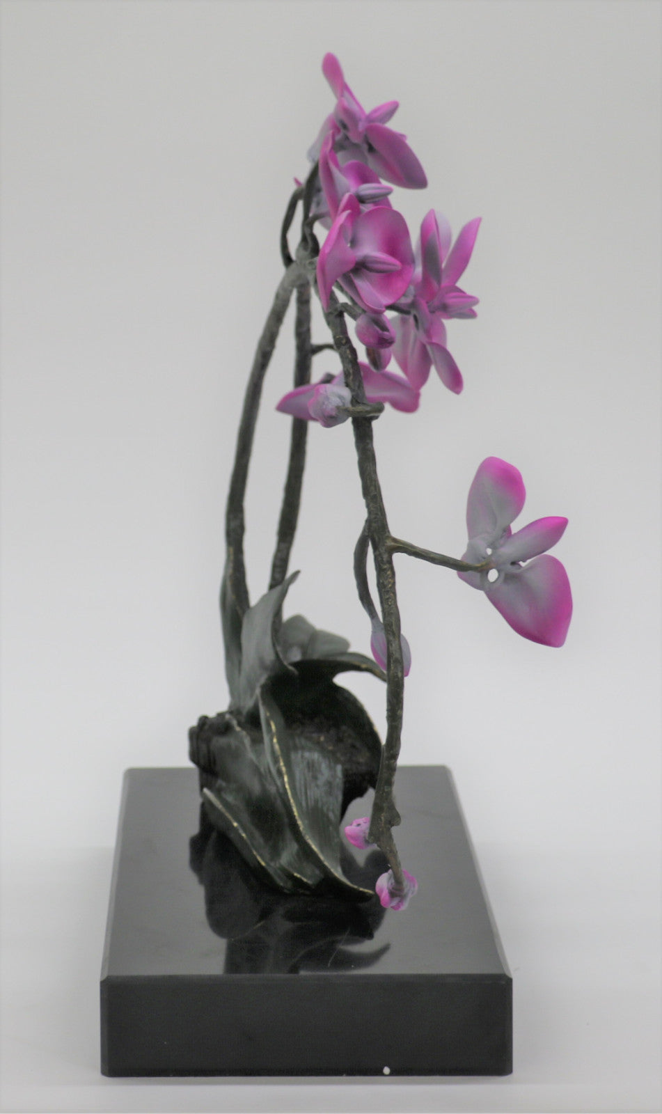 Exquisite Extra Large Collector Edition Orchid Flower Bronze Sculpture Statue