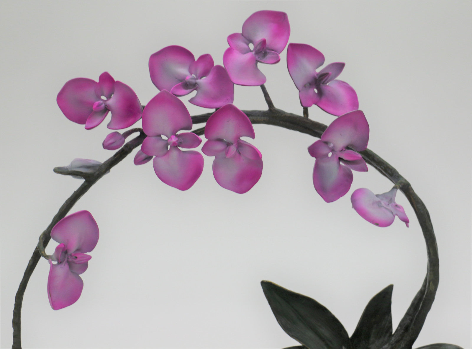 Exquisite Extra Large Collector Edition Orchid Flower Bronze Sculpture Statue