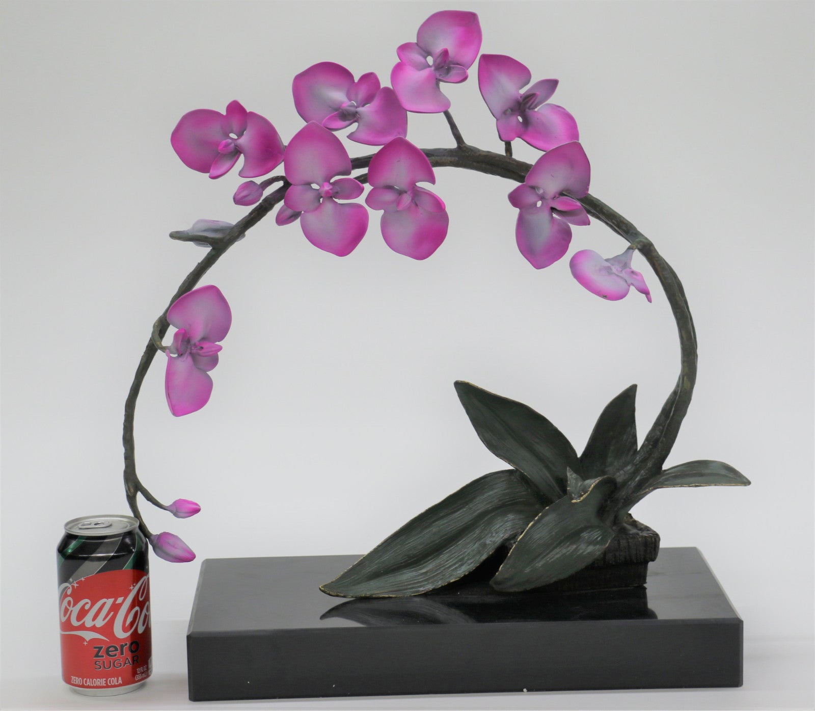 Exquisite Extra Large Collector Edition Orchid Flower Bronze Sculpture Statue
