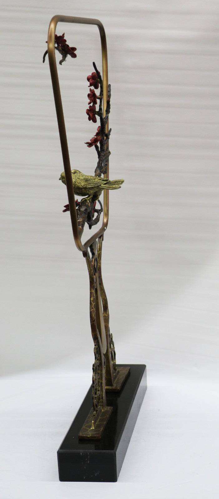 Two Love Birds Bronze Sculpture Marble Base Statue Figurine Handcrafted Gift NR