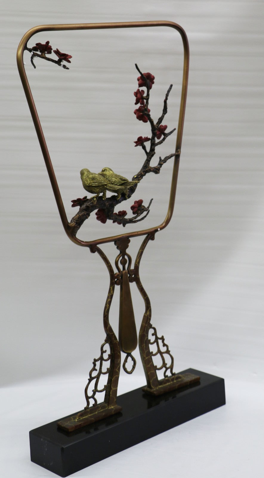 Two Love Birds Bronze Sculpture Marble Base Statue Figurine Handcrafted Gift NR