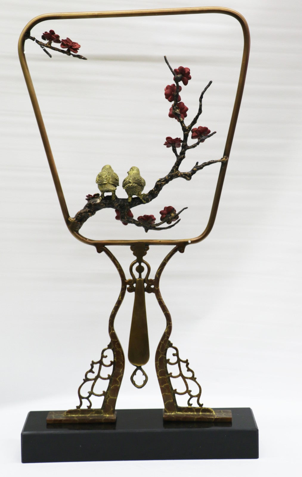 Two Love Birds Bronze Sculpture Marble Base Statue Figurine Handcrafted Gift NR