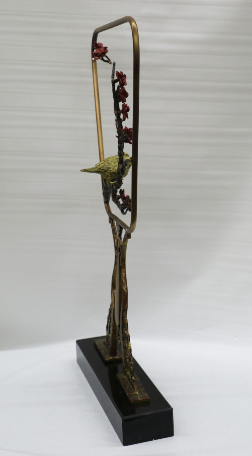 Two Love Birds Bronze Sculpture Marble Base Statue Figurine Handcrafted Gift NR