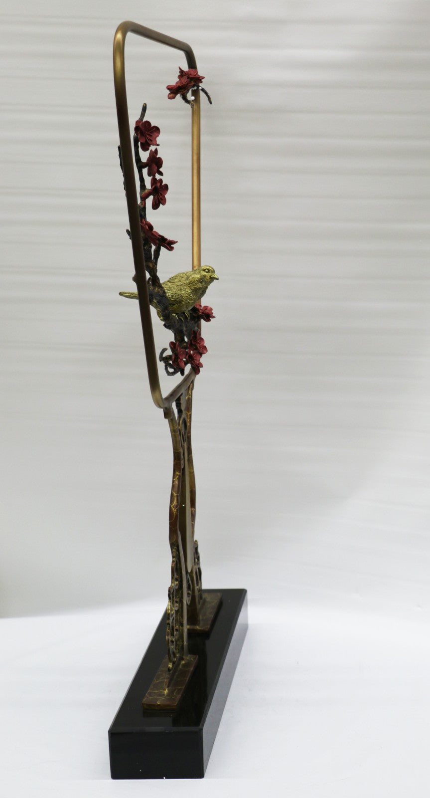 Two Love Birds Bronze Sculpture Marble Base Statue Figurine Handcrafted Gift NR