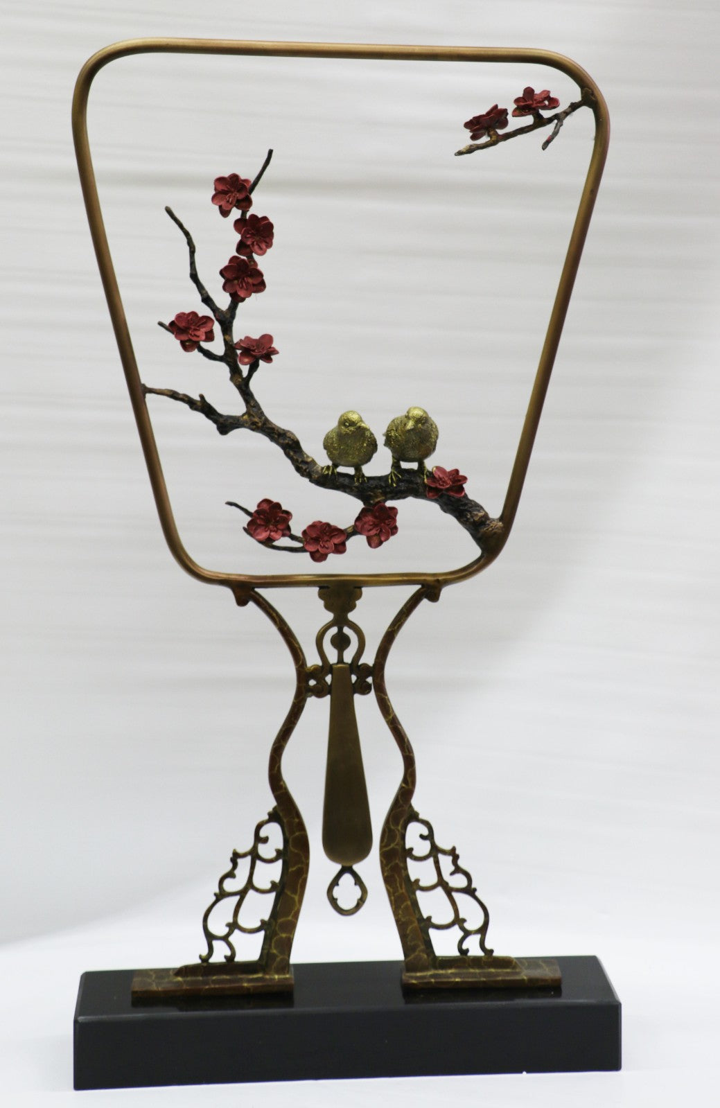 Two Love Birds Bronze Sculpture Marble Base Statue Figurine Handcrafted Gift NR