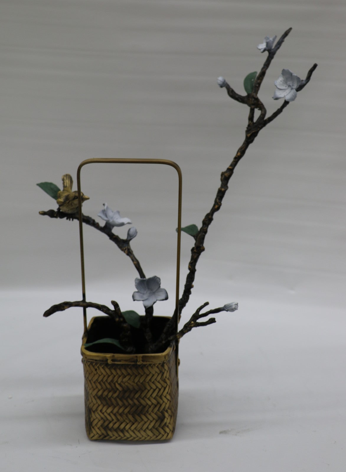 Jasmine Sculpture - Vibrant Flower 100% Bronze Sculpture with a Gorgeous Bird