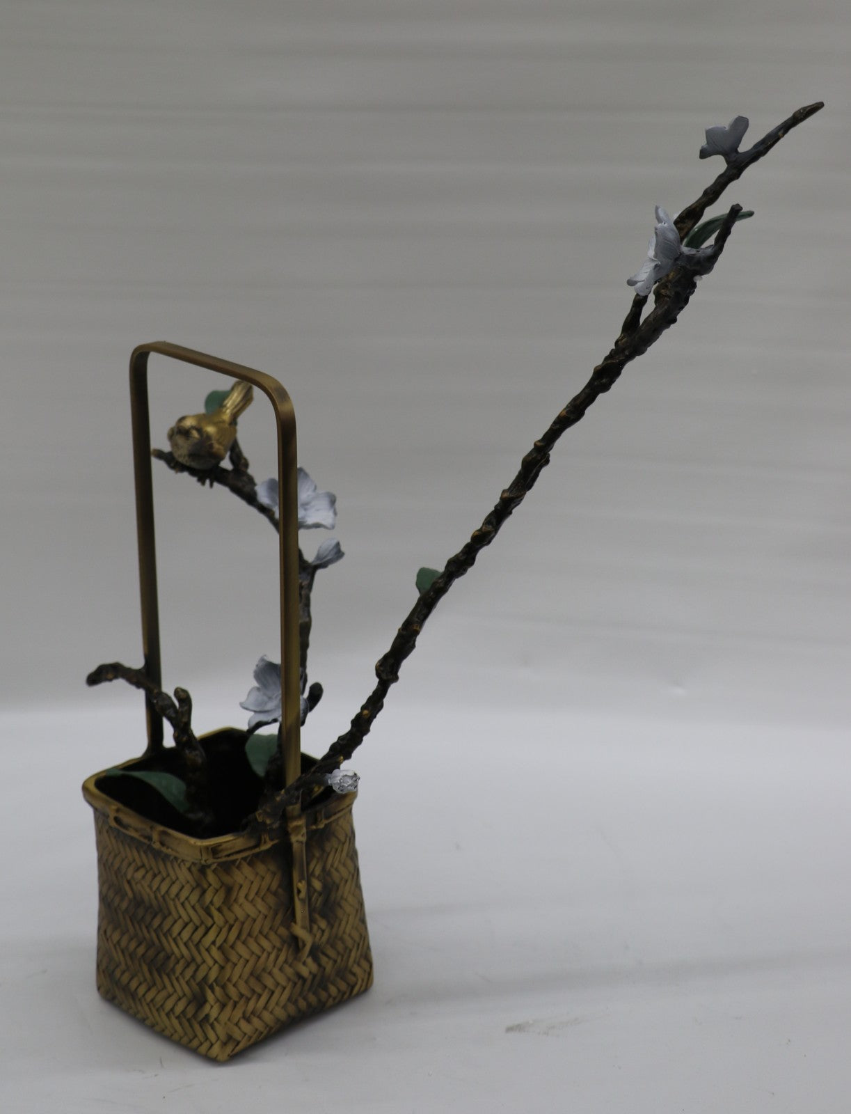 Jasmine Sculpture - Vibrant Flower 100% Bronze Sculpture with a Gorgeous Bird