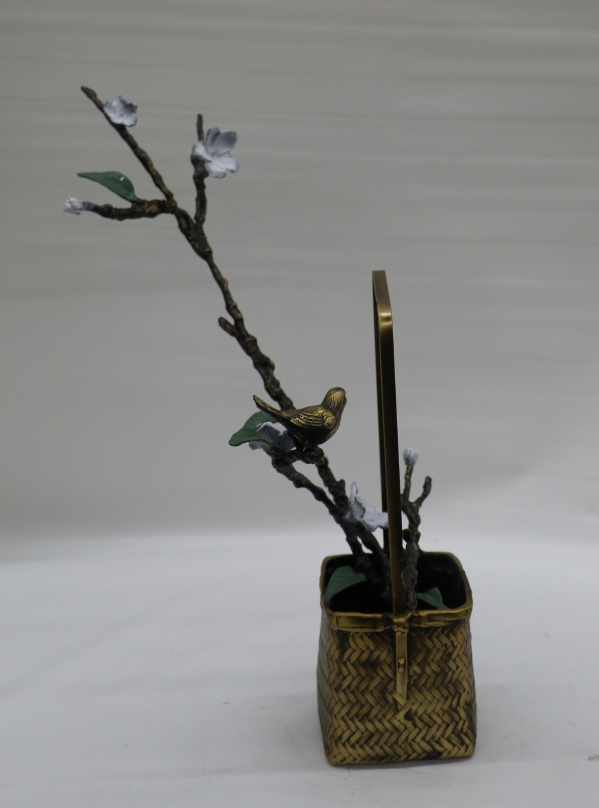 Jasmine Sculpture - Vibrant Flower 100% Bronze Sculpture with a Gorgeous Bird