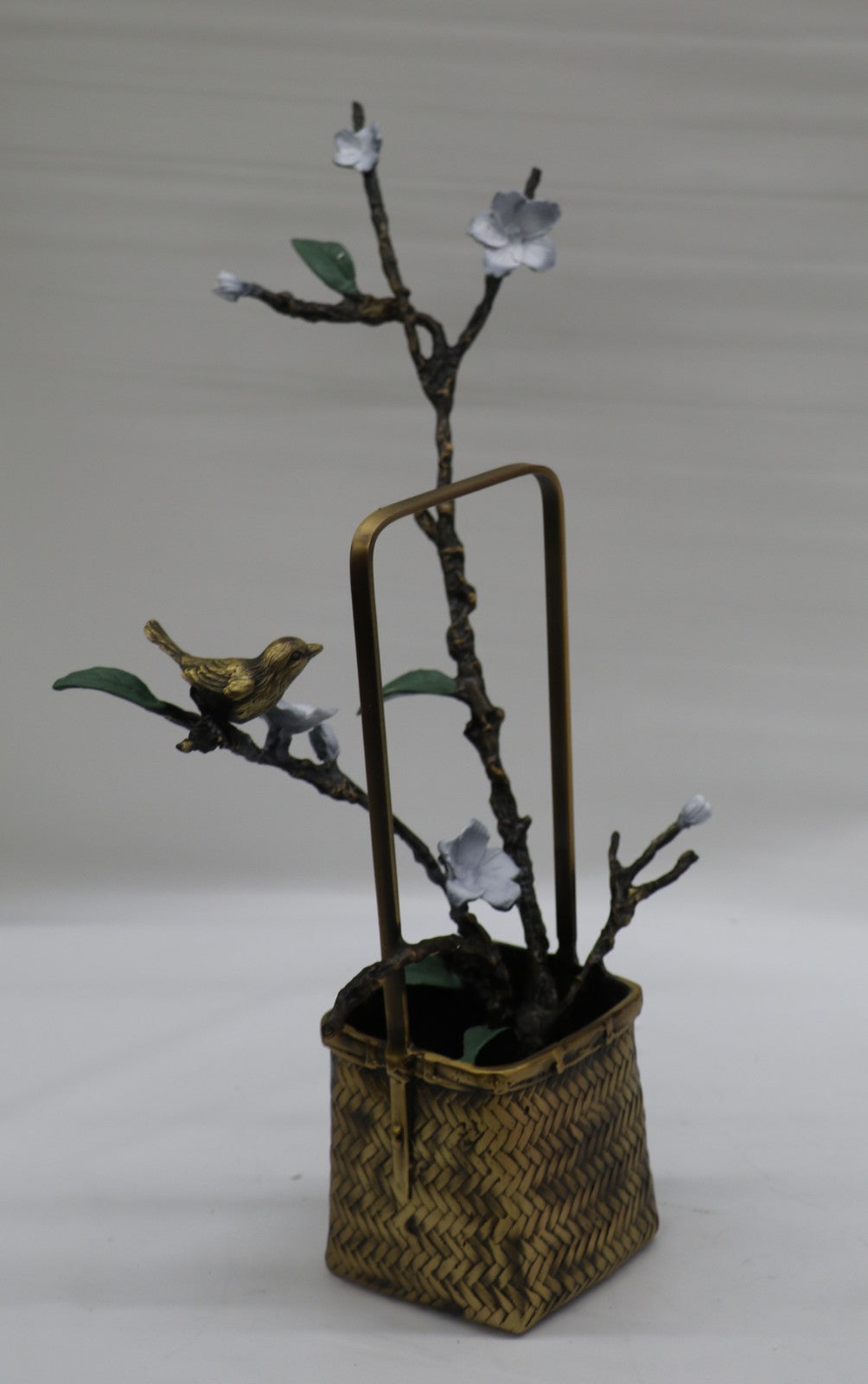 Jasmine Sculpture - Vibrant Flower 100% Bronze Sculpture with a Gorgeous Bird