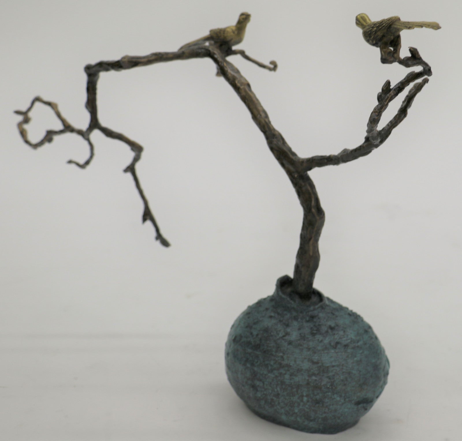 Art Deco/Nouveay by Lost Wax Method Numbered Edition Love Birds Bronze Sculpture Statue