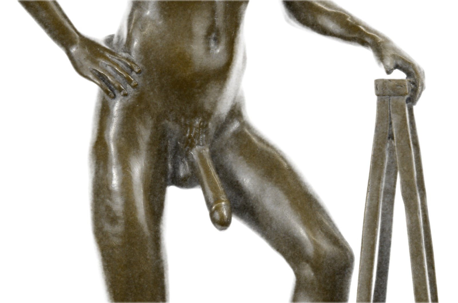 Gay Erotic Bronze Statue – Signed Nude Male Sculpture by Olaf Odegaard, Handmade Art Figurine