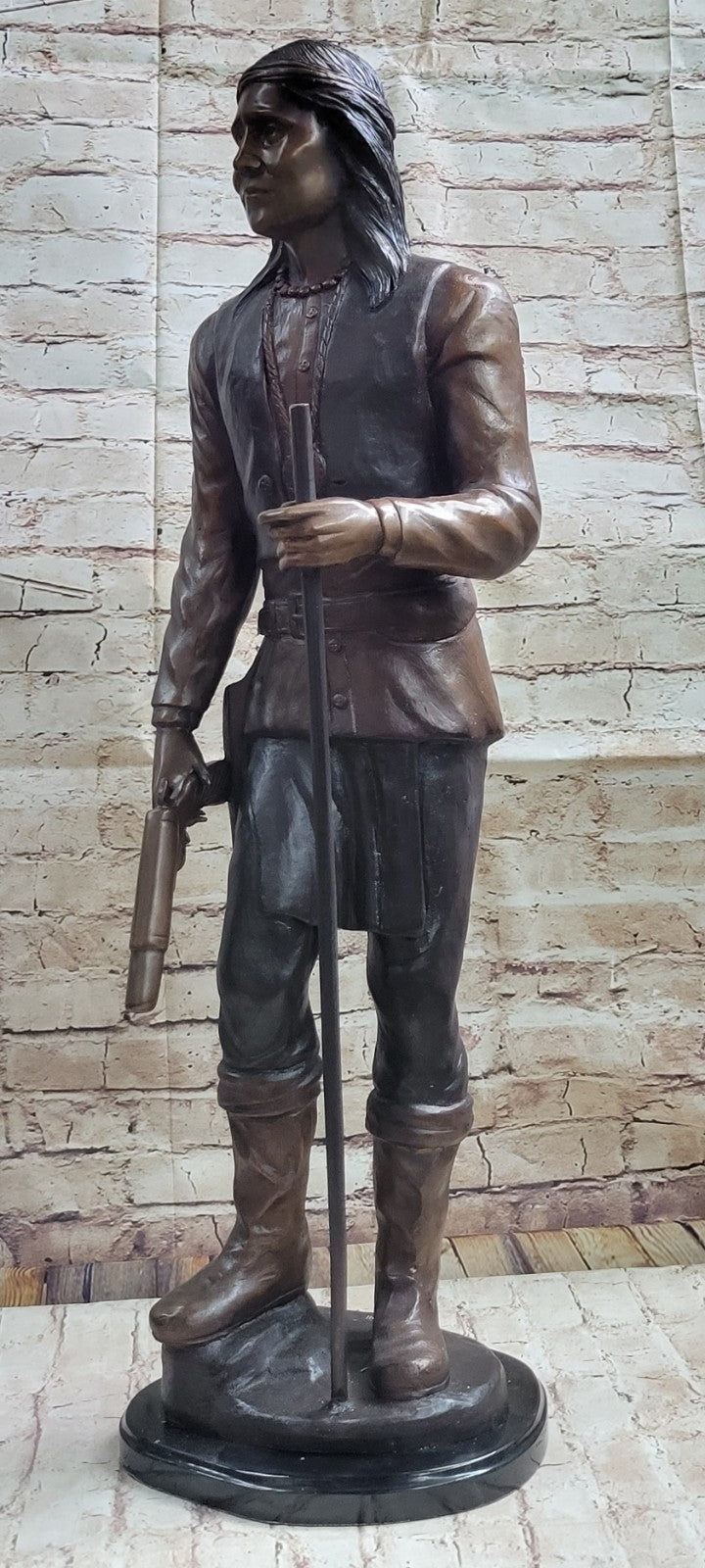 Buy SITTING BULL Bronze Sculpture – 31" Tall Native American Chief Statue for Sale | Handcrafted Masterpiece by C.M. Russell