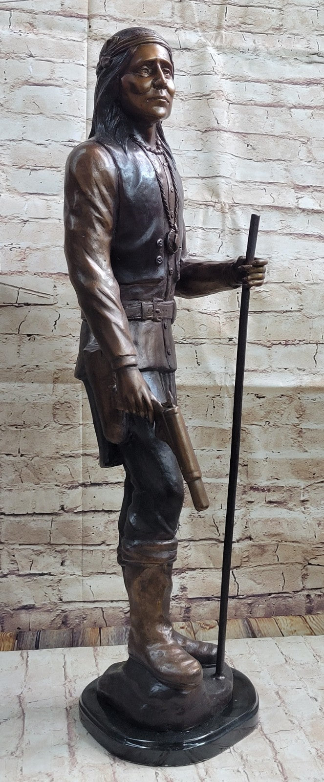 Buy SITTING BULL Bronze Sculpture – 31" Tall Native American Chief Statue for Sale | Handcrafted Masterpiece by C.M. Russell