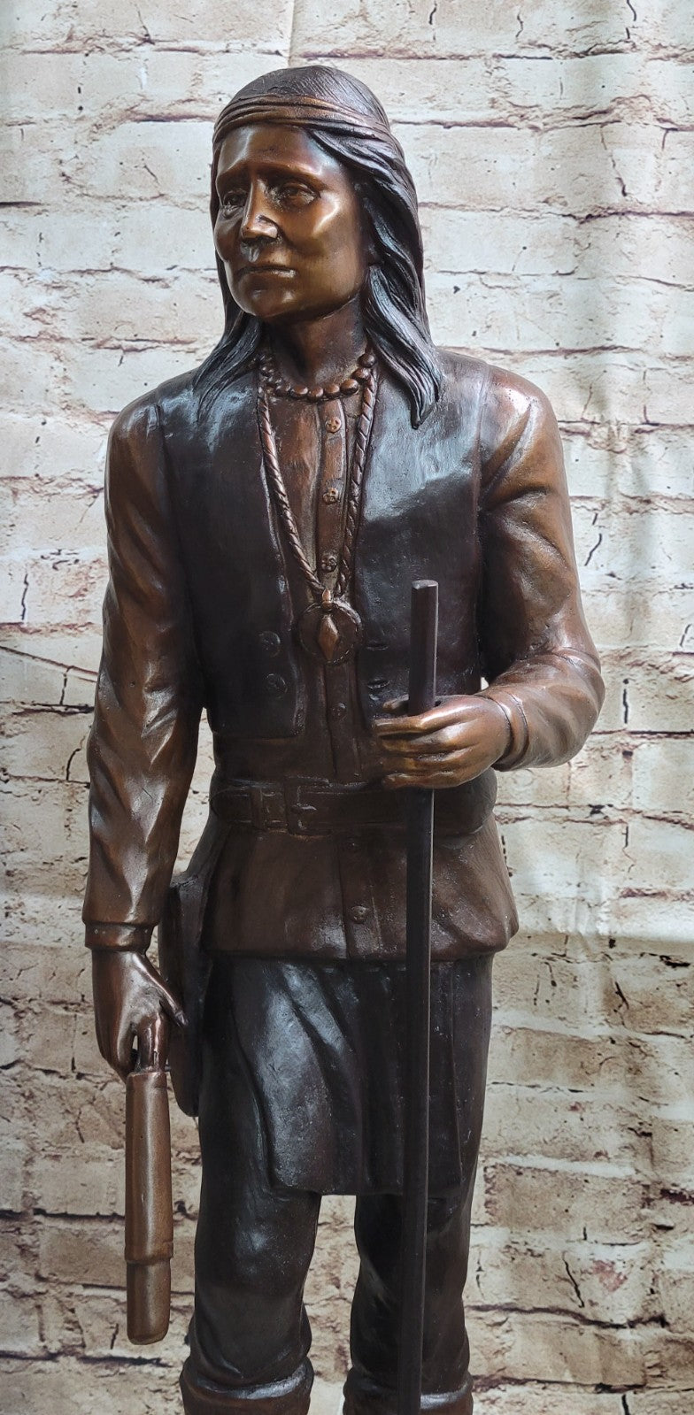 Buy SITTING BULL Bronze Sculpture – 31" Tall Native American Chief Statue for Sale | Handcrafted Masterpiece by C.M. Russell
