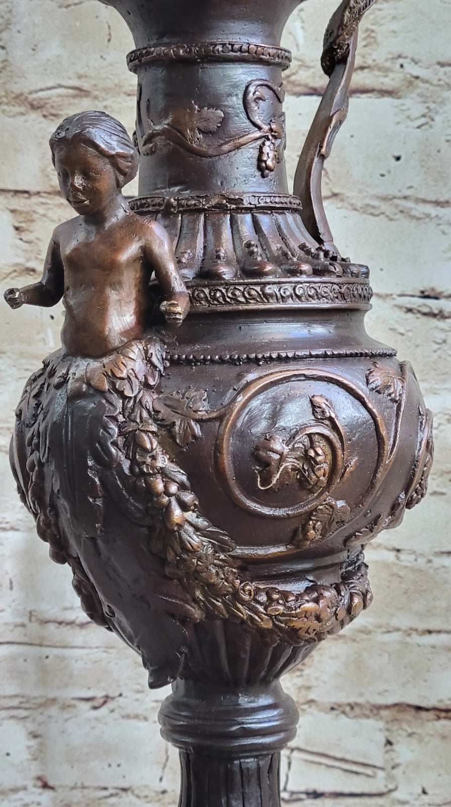 Home Office Decoration: Dragon Urn Bronze Sculpture Hand Made Art