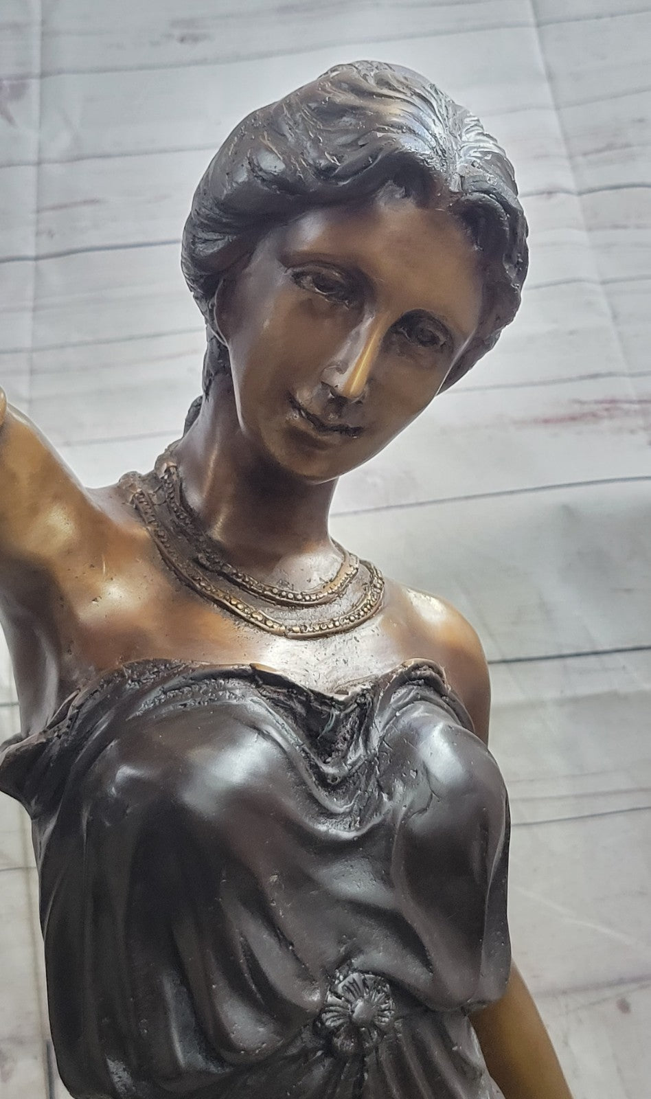 Buy Art Deco/Nouveau Bronze Sculpture Lamp – Tall French Woman Statue by Moreau, Hot Cast